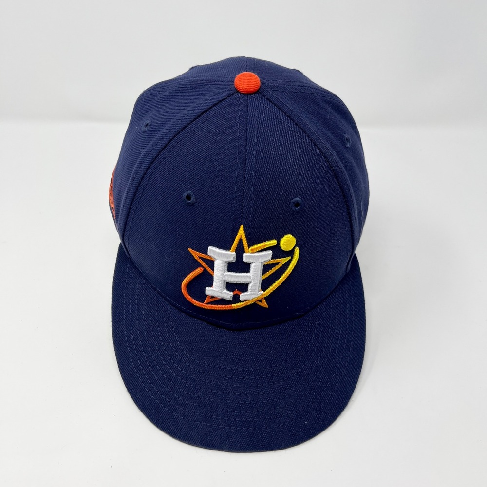 New Era 59FIFTY Houston Astros Navy Blue Fitted‎ Hat 7 3/8 Eagle Has Landed MLB
